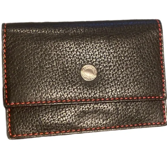 Coach Black Textured Wallet with Red Accents - Picture 3 of 3